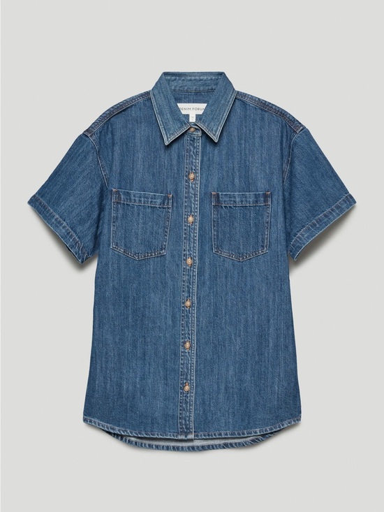 Denim Forum Tops - Denim Forum the 90s short sleeve denim top